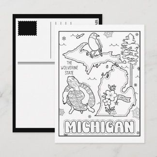 collage van Michigan Color Me Briefkaart