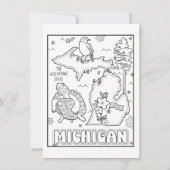 collage van Michigan Color Me Kaart (Voorkant)