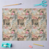 Collage van oude briefkaarten tissuepapier (Craft)