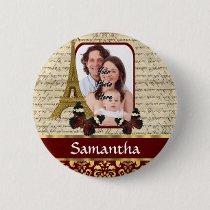 collage van Parijs Ronde Button 5,7 Cm