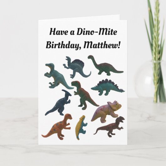 Collage van Plastic Speelgoed Dinosaurussen Custom Kaart (Voorkant)