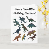 Collage van Plastic Speelgoed Dinosaurussen Custom Kaart (Gele Bloem)