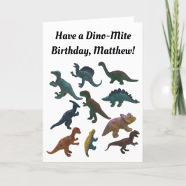 Collage van Plastic Speelgoed Dinosaurussen Custom Kaart