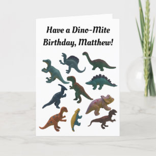 Collage van Plastic Speelgoed Dinosaurussen Custom Kaart