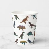 Collage van Plastic Speelgoed Dinosaurussen en Uw  Papieren Bekers (Achterkant)