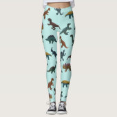 Collage van Plastic Speelgoed Dinosaurussen Mint G Leggings (Voorkant)