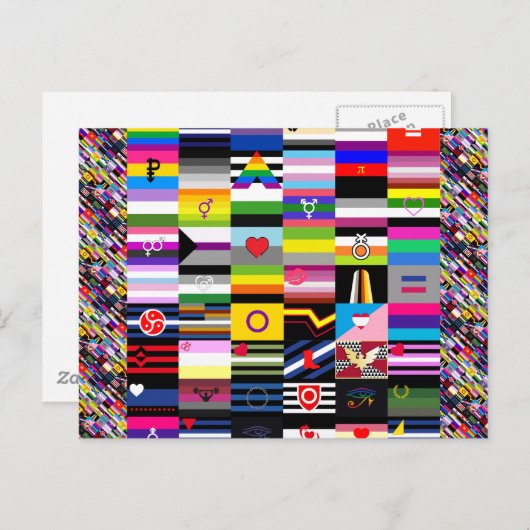 Collage van Pride Flags Briefkaart (Voorkant / Achterkant)
