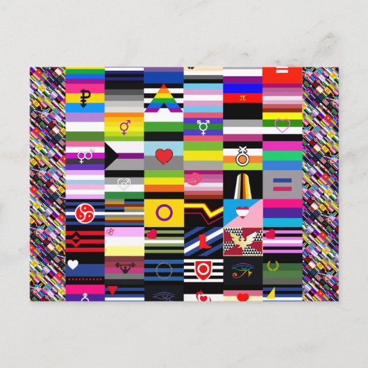 Collage van Pride Flags Briefkaart (Voorkant)