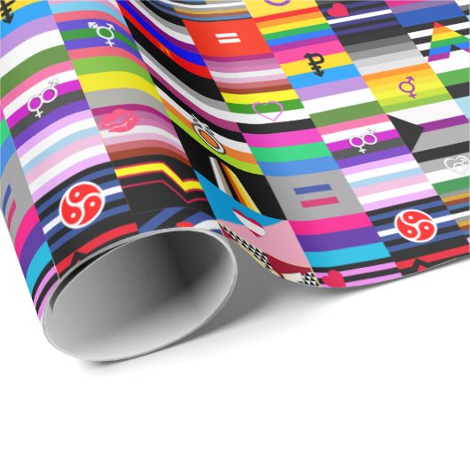 Collage van Pride Flags Cadeaupapier (Rol Hoek)