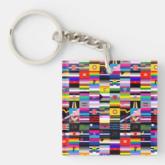 Collage van Pride Flags Sleutelhanger (Voorkant)