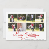 Collage van Red Merry kerstkalligrafie Feestdagenkaart (Voorkant)