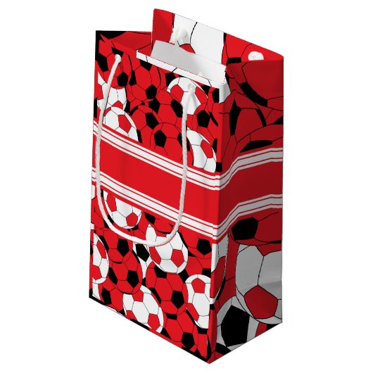 Collage van rood Voetbal | personaliseren Klein Cadeauzakje (Achterkant Gekanteld)