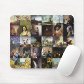 Collage van schilderijen van Gogh, Vermeer enz. Muismat (Met muis)