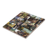 Collage van schilderijen van Gogh, Vermeer enz. Tegeltje (Zijkant)