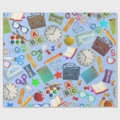 Collage van schoolbenodigdheden cadeaupapier (Vlak)