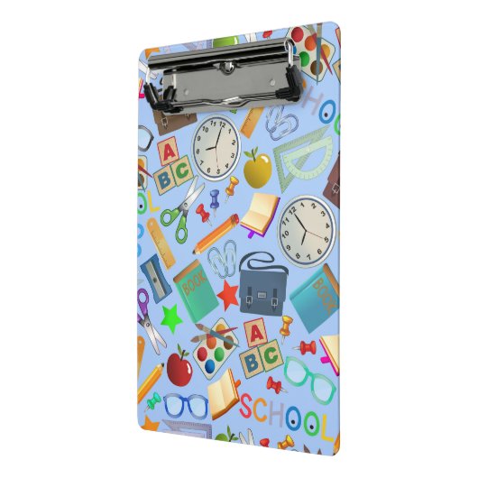 Collage van schoolbenodigdheden mini klembord (Angled2)