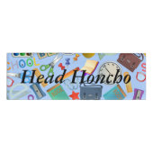 Collage van schoolbenodigdheden naambadge (Voorkant)