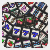 Collage van sleufmachineleesjes vierkante sticker (Voorkant)