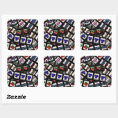 Collage van sleufmachineleesjes vierkante sticker (Vel)