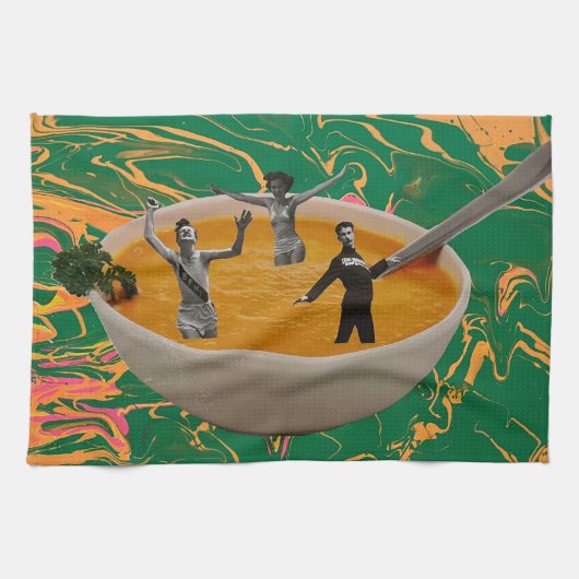 collage van soepdansers theedoek (Horizontaal)