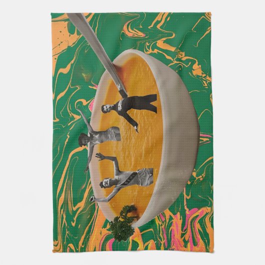 collage van soepdansers theedoek (Verticaal)