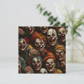 Collage van Spooky Clown Zombies Feestdagenkaart (Staand voorkant)