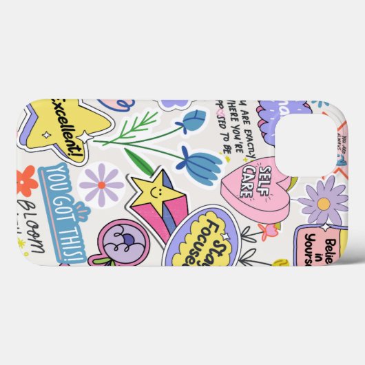 collage van Sticker voor positieve bevestiging Case-Mate iPhone Case (Achterkant (horizontaal))