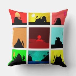 collage van tropische eilanden kussen