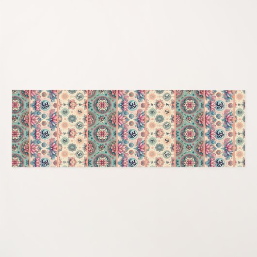 Collage van Turquoise en perzik Mandalas 2.0 Yogamat (Voorkant (horizontaal))