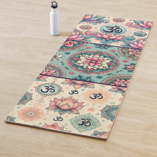 Collage van Turquoise en perzik Mandala's Yogamat