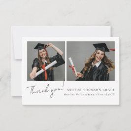 Collage van twee foto's modern design bedankkaart