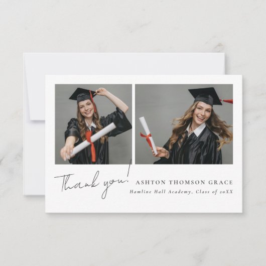 Collage van twee foto's modern design bedankkaart (Voorkant)