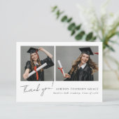 Collage van twee foto's modern design bedankkaart (Staand voorkant)