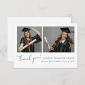 Collage van twee foto's modern design bedankkaart (Voorkant / Achterkant)