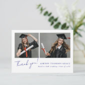 Collage van twee foto's modern design bedankkaart (Staand voorkant)