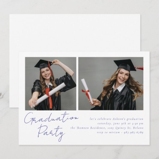 Collage van twee foto's modern design kaart (Voorkant / Achterkant)