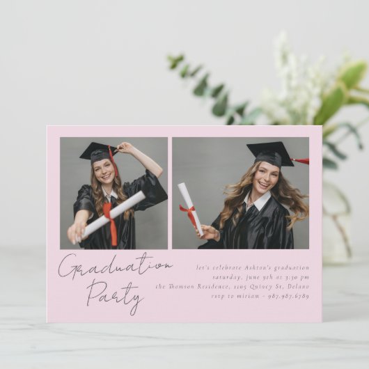 Collage van twee foto's modern design kaart (Staand voorkant)