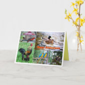 Collage van vogelparen Gelukkig jubileum Kaart (Gele Bloem)