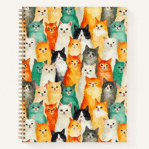 Collage van Waterverf Cats Journal Notitieboek