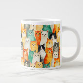 Collage van Waterverf Cats Pattern Grote Koffiekop (Rechts)