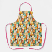 Collage van Waterverf Cats Pattern Schort (Voorkant)