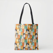 Collage van Waterverf Cats Pattern Tote Bag (Voorkant)