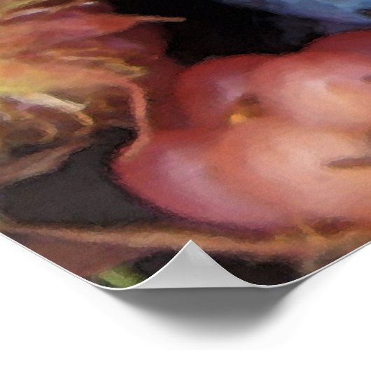 Collage van wilde bessen Blauwe bessen Frambozen Poster (Hoek)