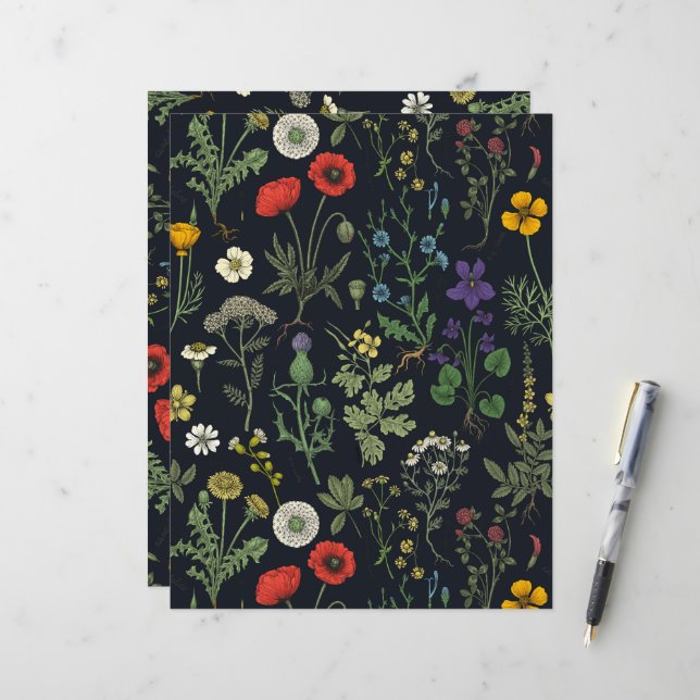 Collage van wilde bloemen (Voorkant / Achterkant in situ)