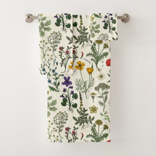 Collage van wilde bloemen bad handdoek (Insitu)