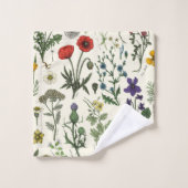Collage van wilde bloemen bad handdoek (Wasdoekje)
