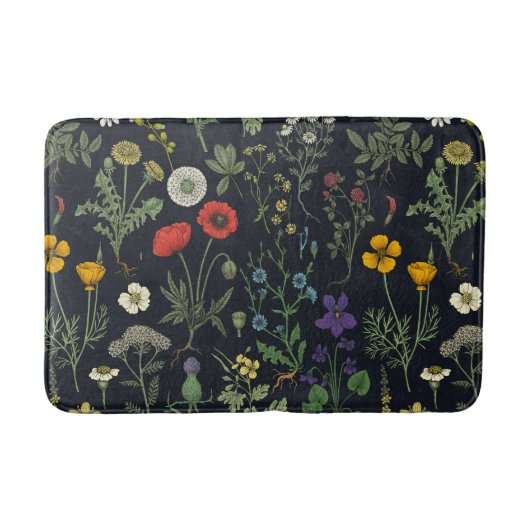 Collage van wilde bloemen badmat (Voorkant)