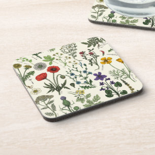 Collage van wilde bloemen bier onderzetter