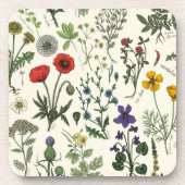 Collage van wilde bloemen bier onderzetter (Voorkant)
