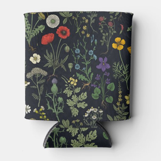 Collage van wilde bloemen blikjeskoeler (Voorkant)